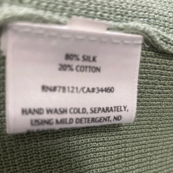 Eileen Fisher 80% Silk Tunic Jacket Sweater Cardigan Button Front Sea Green Med - Picture 10 of 12